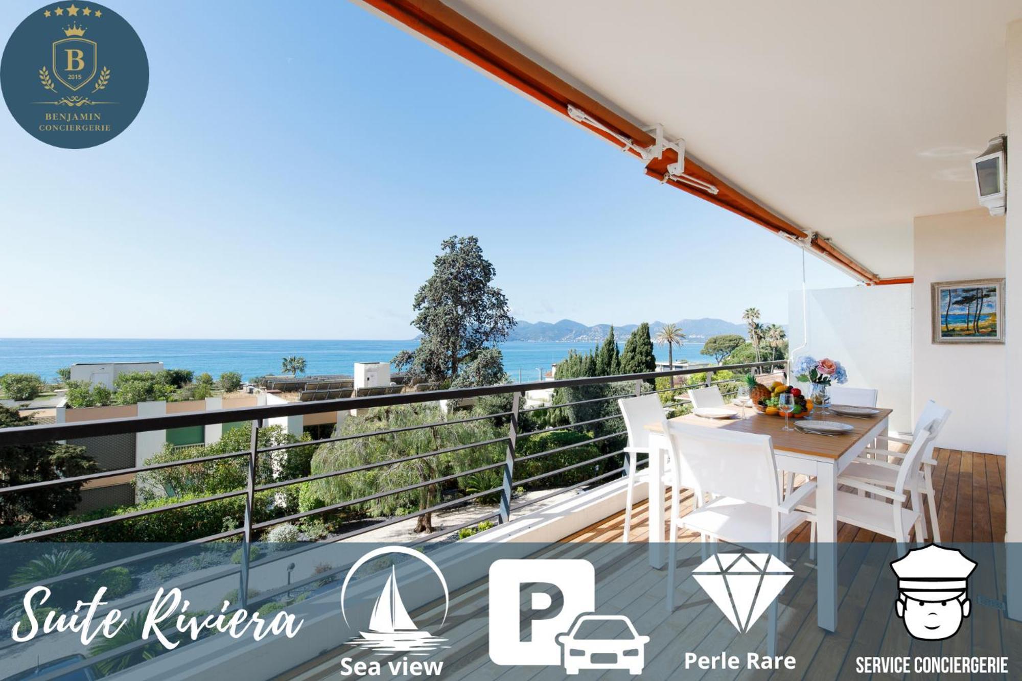 Suite Riviera - Sea View - Clim - 50M Plage - Residence De Standing - Spacieux 180 M2 - Parking Cannes Exteriör bild